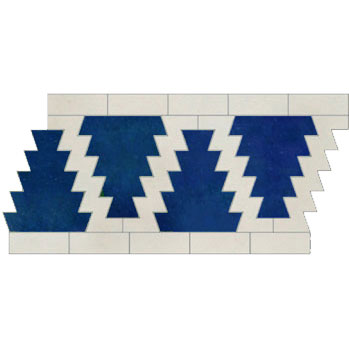 Mosaic House Moroccan tile Sharafa TL 15-1 Cobalt Blue White  zellige, mosaic, zellij, border, glaze 